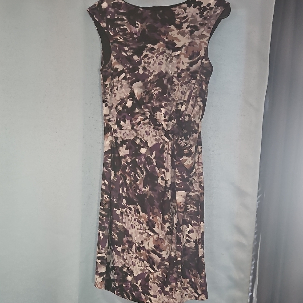 Michaels Abstract Purple and Black Midi Dress